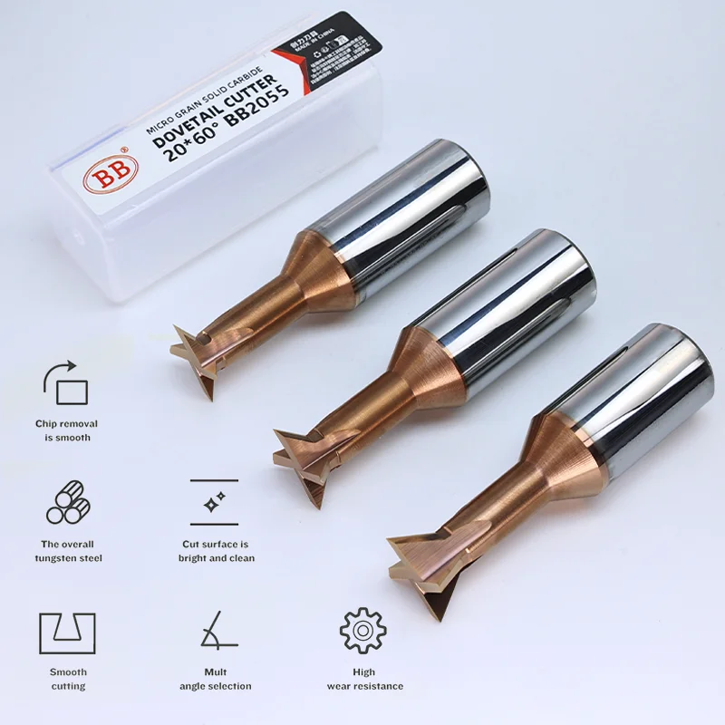BB Carbide Dovetail Milling Cutter CNC Tool 30 45 60 75 90 120 Degree Tungsten Steel Machining Tool for Metal End Mill 1mm-20mm - Image 2