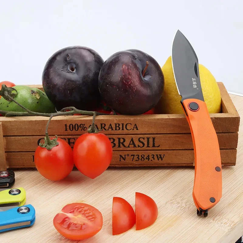 Bolso faca dobrável acampamento ao ar livre cutfruit caça personalidade portátil edc ferramenta de resgate facas 7315 12c27 lâmina sanrenmu - Image 3