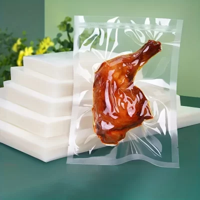 50 sacos aferidor do vácuo dos pces, saco de compressão hermético descartável, saco transparente da embalagem do alimento, para carne, frutas e vegetais