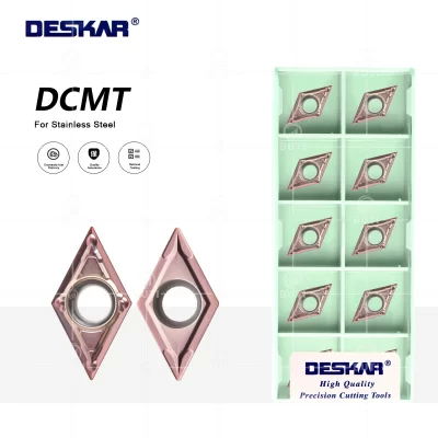 DCMT 070208 -MV DCMT11T304 LF6118 DESKAR 100% lâmina de giro original ferramenta de torneamento interno de carboneto para processamento de aço inoxidável