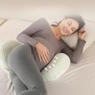Sensulação de resfriamento para mulheres grávidas em várias estágios Proteção de cintura Almofada de dormir lateral abdominal Suporte de travesseiro em forma de U