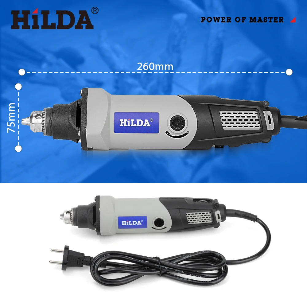 Hilda 400w ferramenta rotativa 6 posições ferramentas de moagem mini broca moedor elétrico ferramentas elétricas velocidade variável mini máquina moagem - Image 5
