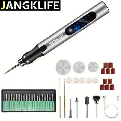 Shangklife kit de ferramentas rotativas sem fio usb, caneta de gravação em madeira, faça você mesmo para joias, metal, vidro, mini broca sem fio