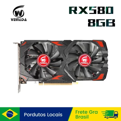 Veineda RX 580 8GB 2048SP Placa De Video Gaming Graphics Card GDDR5 256Bit PCI Express 3.0 ×16 Radeon GPU rx580 8g
