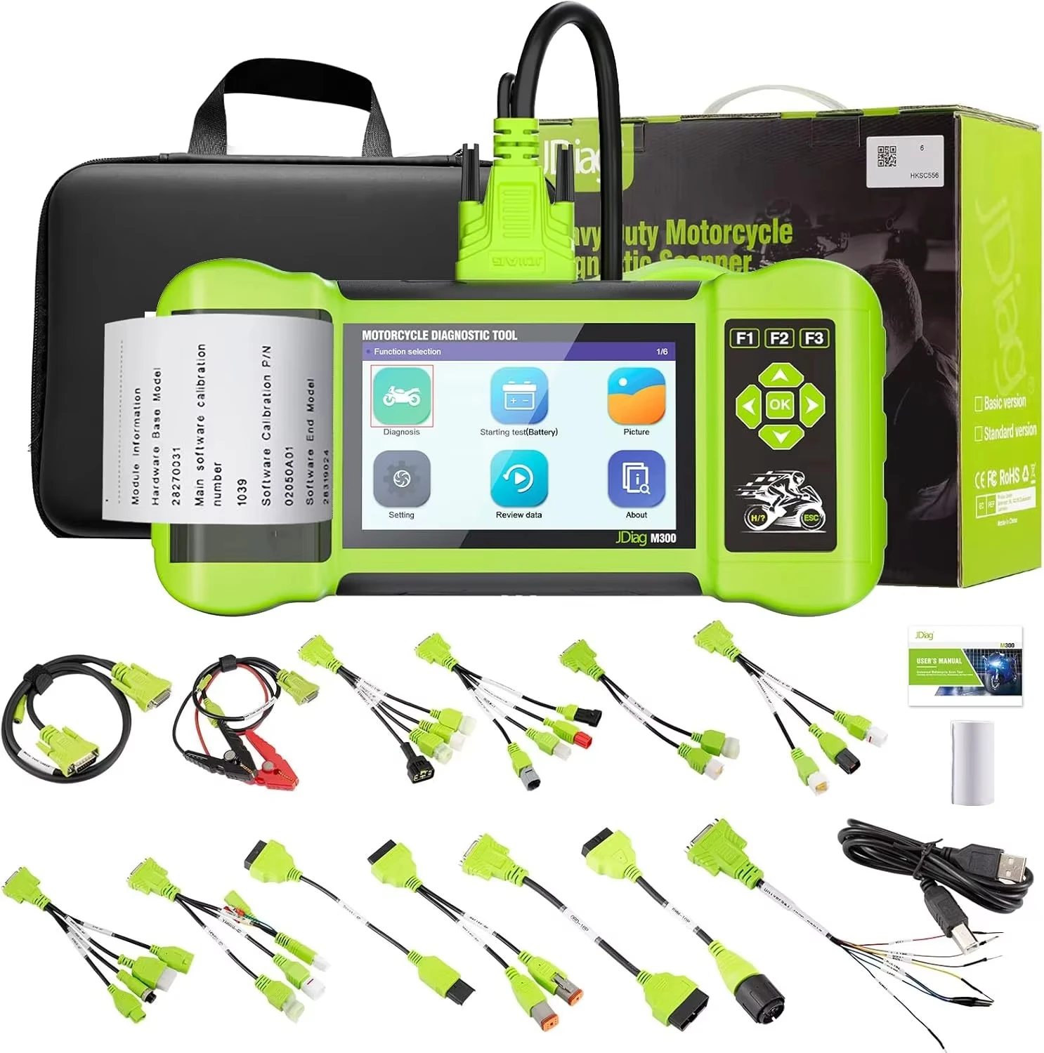 Ferramenta de scanner de motocicleta JDiag M300 OBD2 com controle bidirecional, teste ativo, sangramento ABS para Harley Ducati BMW Benelli - Image 2