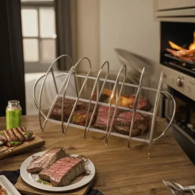 1pc churrasqueira semicircular de aço inoxidável bife grill ao ar livre tomahawk cordeiro chop rack acampamento churrasco cozinha americana churrasco suprimentos