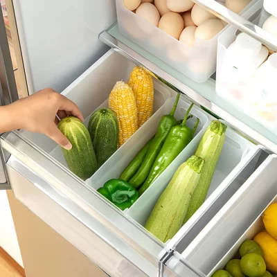Plastic Fridge Storage Box With Handle Multi-functional Kitchen Cabinet Storage Organizer Fruit Vegetable Storage Container