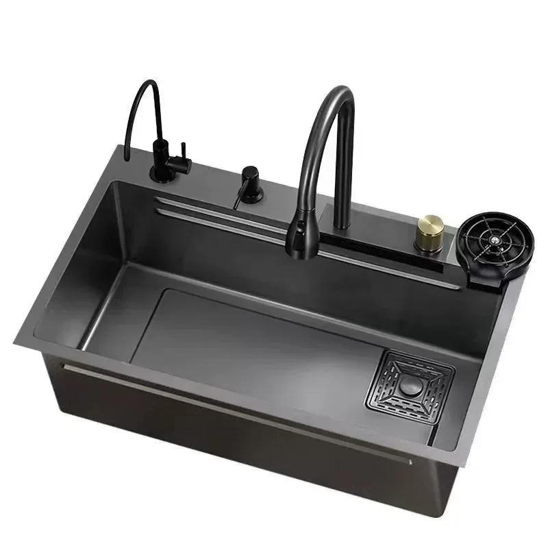 Pia sus304 espessada de aço inoxidável, pia de cozinha doméstica, pia de bancada de processo nano para lavar louça - Image 6