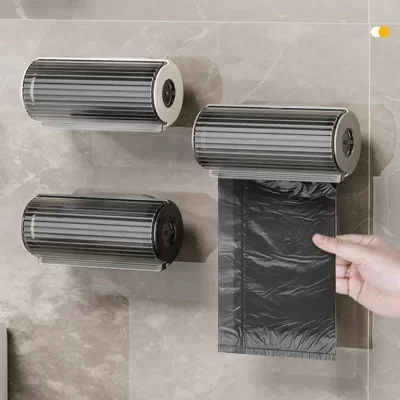 Cozinha banheiro fixado na parede saco de lixo plástico caixa armazenamento organizador doméstico essencial durável coletor resíduos pvc