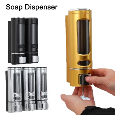 Dispensador de loção e chuveiro 400ml, à prova d'água, shampoo, gel, montagem na parede, garrafa dispensadora de líquidos, acessórios de banheiro