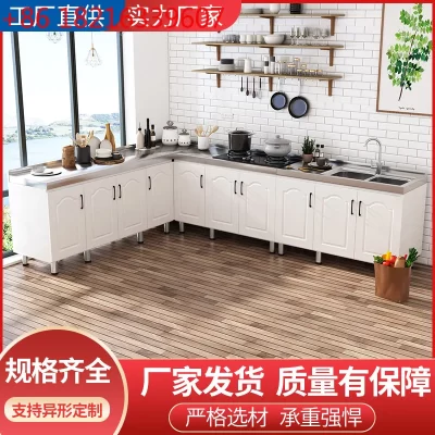armários de cozinha de aço inoxidável, armários de parede, aluguel doméstico integrado, armários de armazenamento simples, pias, fogões, fogões