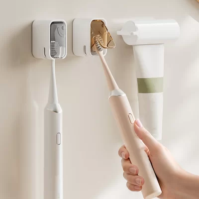 Non-punching Toothbrush Shelves Wall-mounted Dust-proof Storage Box with Lid Electric Toothbrush Holder Ordinary Toothbrush Use