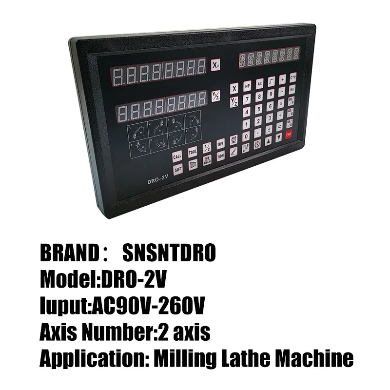 DRO-2V Digital readout Display AC90-260V & 2 Pieces 0-1000mm Linear Glass Scale Encoder Grating Ruler For Lathe milling machines - Image 3