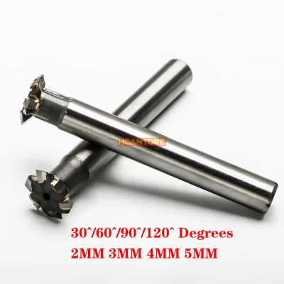 T-slot d16 d20 D25-60/90/120 graus carboneto duplo ângulo fresa processamento, aço inoxidável, ferro fundido, cobre, alumínio