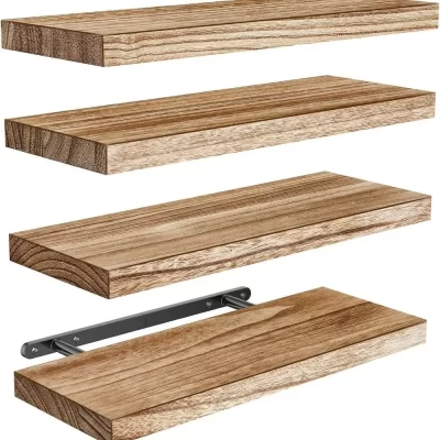 1pc prateleiras flutuantes de madeira fixado na parede prateleira de armazenamento mais profunda prateleiras do banheiro para sala de estar, quarto, cozinha