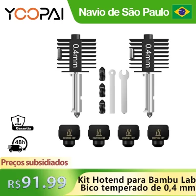 YOOPAI Hotend Kit for Bambu Lab A1/A1 mini Upgraded 2 Pack 0.4mm Hardened Steel Nozzle with 4 Silicone Cover Sock and 3 Nozzles