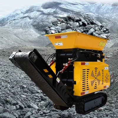 Triturador de pedra montado em esteira rolante de granito de mineração de concreto de engenharia de mandíbula móvel Triturador industrial