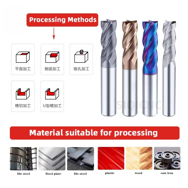 Carbide Radius End Cutter Mill Aluminium Cnc Milling Cutter For Metal Tungsten Steel CNC Maching Endmils - Image 3