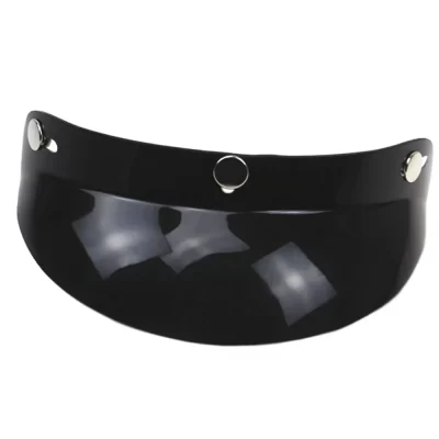 Universal preto motocicleta capacete, lente 3-Snap, rosto aberto, sombra sol, escudo viseira