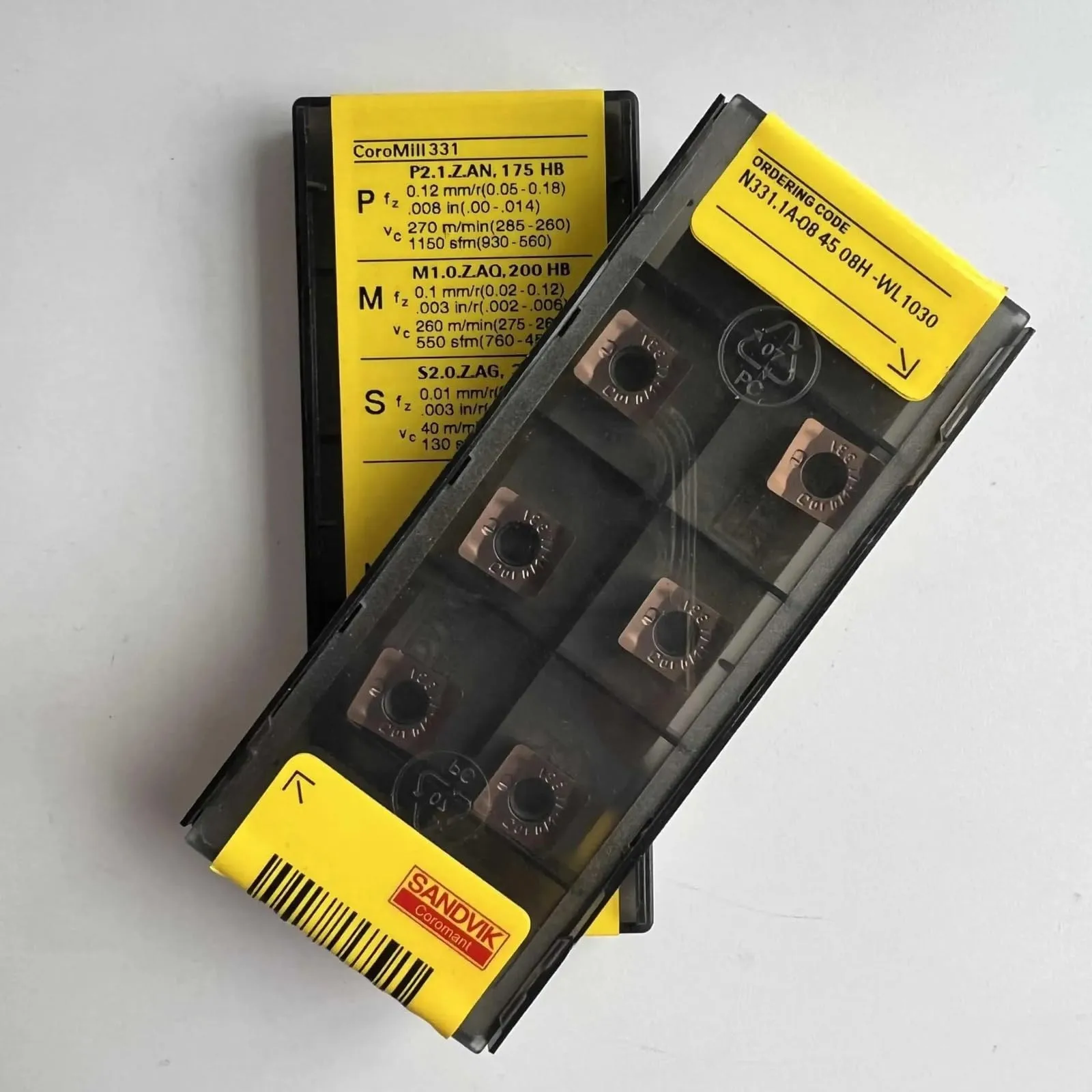 Original SANDVIK / N331,1A-084508H-WL 1030 / Lâmina CNC de liga dura 10 unidades - Image 2