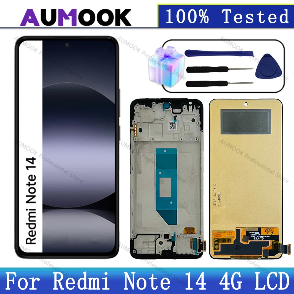 For Redmi Note 14 4G AMOLED Display 24117RN76O 24117RN76G Touch Screen Digitizer For Redmi Note 14 4G LCD Display Replacement