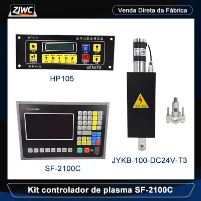 SF-2100C/F2100B Controlador CNC Kit de sistema de 2 eixos + Controle de altura da tocha THC HP105 + levantador JYKB-100-DC24V-T3 Cyclmotion CNC Plasma