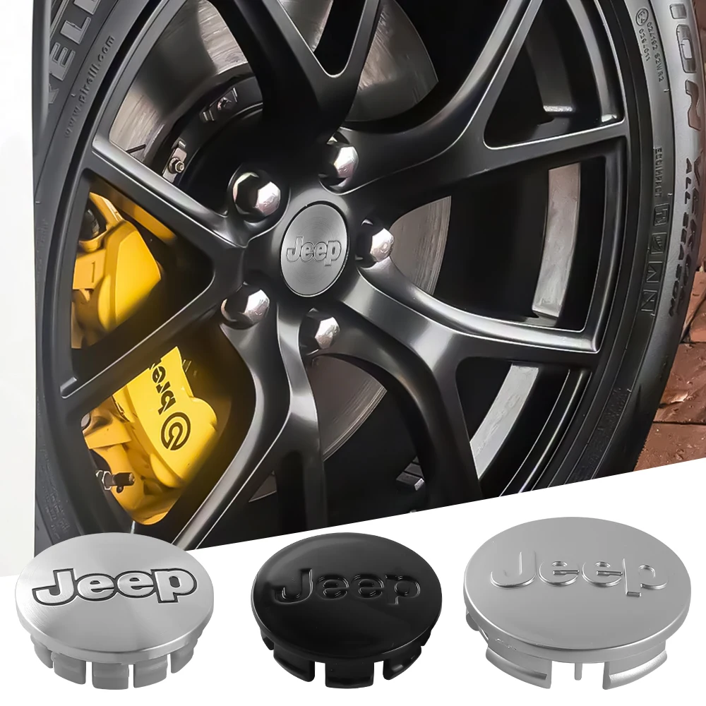 4 pçs 55/64mm tampas centrais da roda do carro hub caps jantes capa calotas acessórios para jeep grand cherokee wrangler renegaed compass jb - Image 4