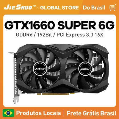 JIESHUO Graphics Card GTX1660S 6GB GDDR6 128Bit PCI Express 4.0 ×8 8Pin GPU GTX1660S 6G PC Gaming Video Card Placa De Video