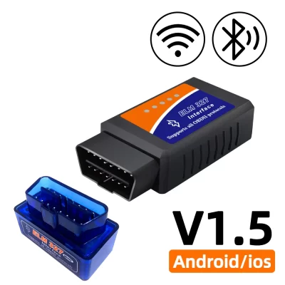 Obd2 scanner elm327 ferramenta de leitor código detector diagnóstico do carro v1.5 wifi bluetooth obd 2 para ios android ferramentas reparo da varredura automática