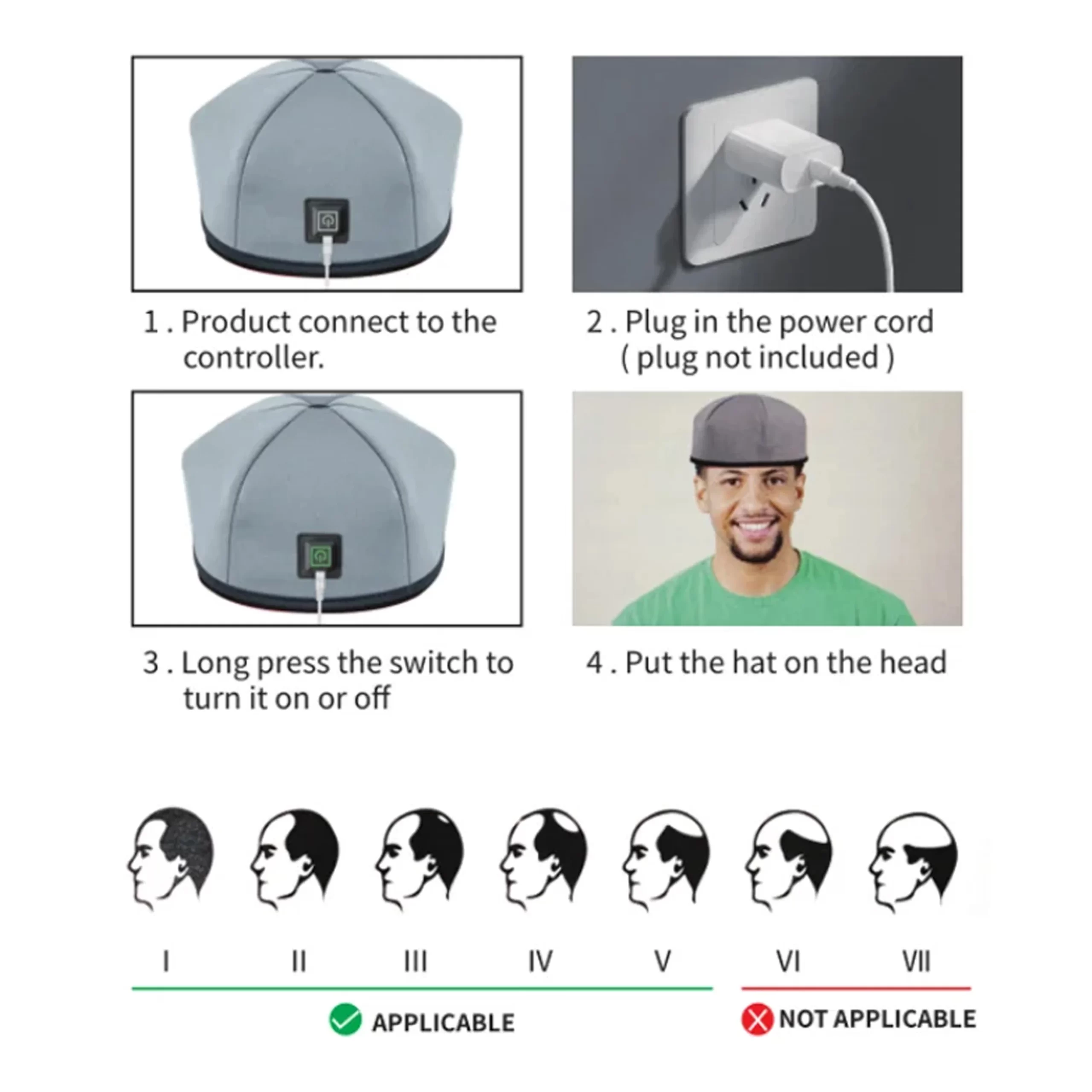 Tampa de crescimento do cabelo 660 led dispositivos de terapia de luz vermelha anti perda de cabelo ansiedade alívio do estresse cabeça dor chapéu couro cabeludo relaxar massageador capacete - Image 3