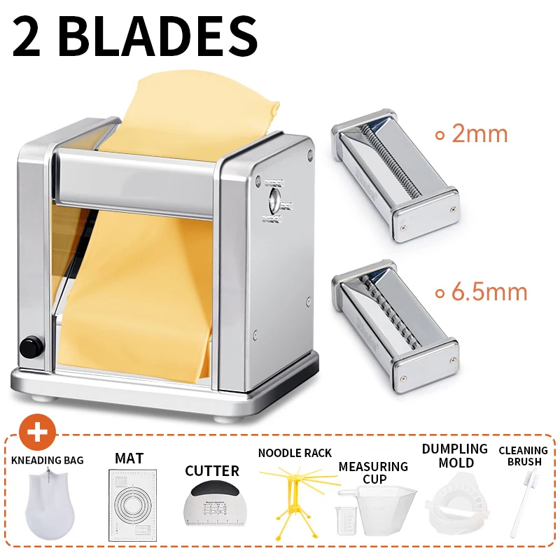 MD150-II Electric Noodle Machine Noodle Press Machine Commercial Household Pasta Maker Stainless Steel Dumpling Skin Machine - Image 5