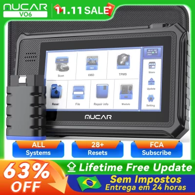 THINKCAR MUCAR VO6 Ferramentas de diagnóstico profissional para automóveis Sistema completo 28 redefinições Óleo DPF FREIO ETS Scanner VIN automático Obd2 gratuito vitalício