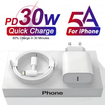Original PD 30W USB C Carregamento Rápido Para iPhone 13 12 11 14 Pro Max 7 8 Plus Mini XS XR X Carregamento Rápido USB Tipo C Cabo Para iPhone Carregador