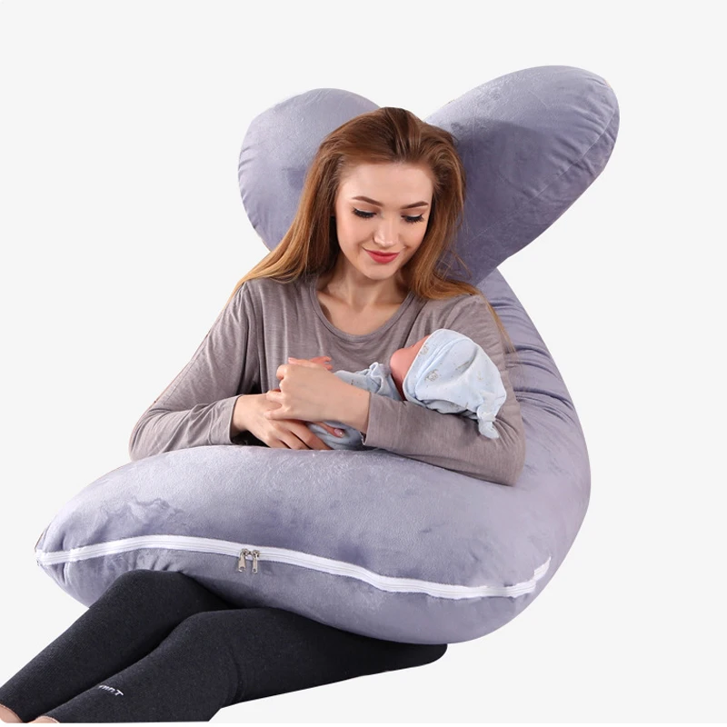 Travesseiro para maternidade, cor sólida, removível, lavável, proteção para gravidez, cintura, cristal, veludo, suporte para gravidez, travesseiro para barriga - Image 6