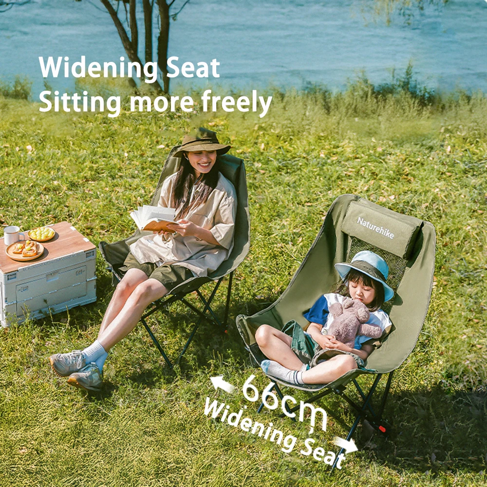 Naturehike Sea Star Camping Moon Chair Portable Outdoor Travel High Back Mesh Folding Chair Two-stage Adjustable Camping Chair - Image 2
