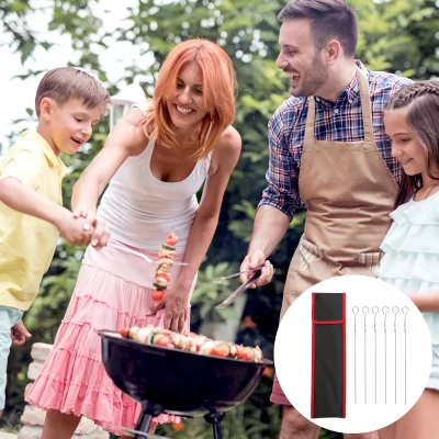 1pc à prova dwaterproof água espeto saco portátil grill utensílio saco de armazenamento para churrasco acampamento caminhadas ao ar livre kebab espeto recipiente
