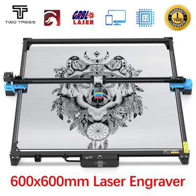 TwoTrees 600x600mm CNC Laser Engraver 40W/80W TTS-55 PRO/TTS-10 PRO Metal Laser Engraving Machine Wood Leather Cutting Machine