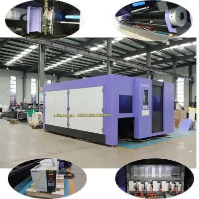 OEM personalizou a máquina fechada do corte do laser da fibra 3015 para o aço inoxidável do ferro de alumínio da chapa metálica