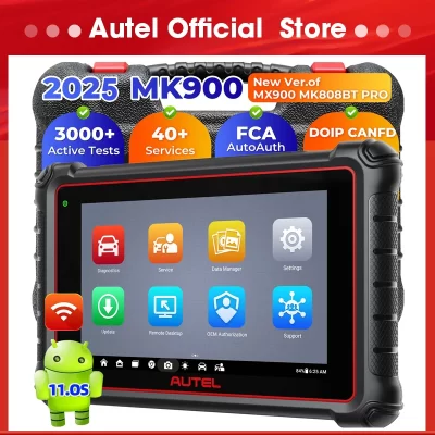 Autel MaxiCOM MK900 Ferramentas de scanner de diagnóstico automático 40 + serviços DoIP CAN-FD 2025 Ferramenta automática bidirecional PK MK808BT PRO