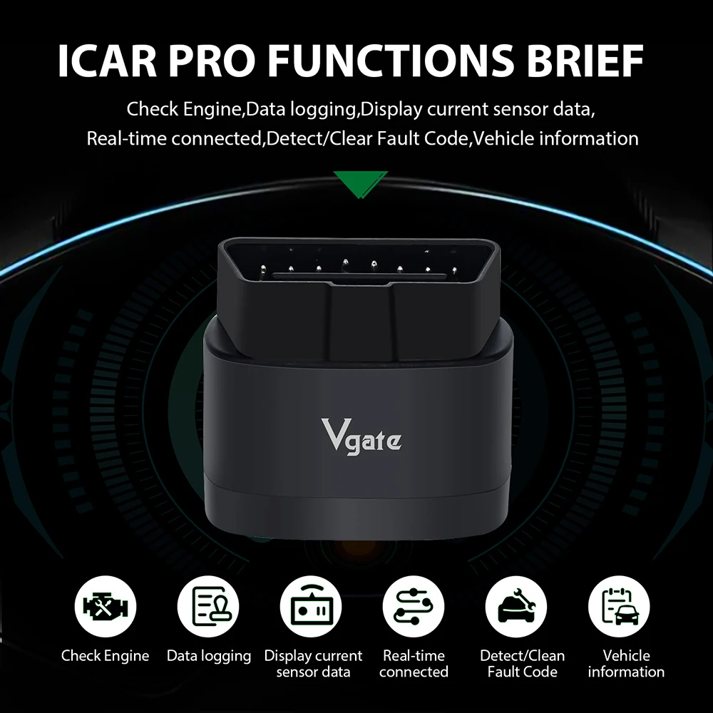 Vgate iCar Pro 2S OBD2 Ferramenta de diagnóstico ELM327 Bluetooth 5.2 Scanner automático Suporte Android/IOS V2.3 Scanner automático - Image 2