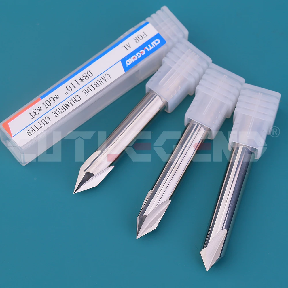 CUTLEGEND Carbide Chamfer End Mill CNC V Cutter Tip Angle 30 40 45 50 60 70 80 90 100 110 120 130 140 150 Degree for Aluminum - Image 6