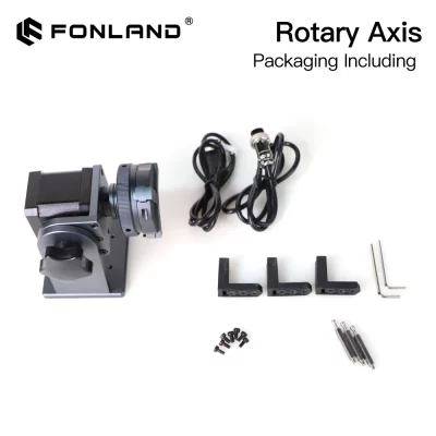 Fonland DAJA Eixo Rotativo com Driver DM442 Fibra Laser Gravador Máquina de Marcação Ferramenta de Rotação para 360 Metal Redondo Ajustável