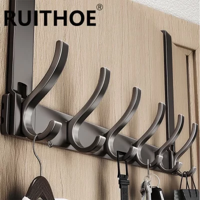 Porta atrás de ganchos armazenamento parede pendurado saco roupas gancho punch-livre cabide quarto organizador banheiro cozinha acessório