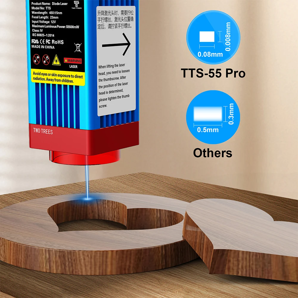 Twotrees TTS-55 pro/TTS-10 pro gravador a laser com wifi 600x600mm 40w/80w máquina de gravação a laser 445 ± 5nm luz azul cnc máquina - Image 4