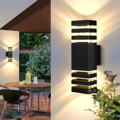 Decoração moderna ao ar livre luz de parede e27 lâmpadas à prova dwaterproof água lâmpada de parede quadrada led casa externa decoração rua iluminação lâmpadas fachada