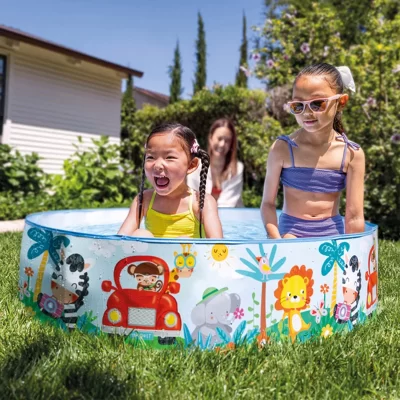 48" x 10" Round Instant Foldable Animal Adventure Kiddie Wading Swimming Pool for Child Kids Fun Summer Backyard Tubs Water Play