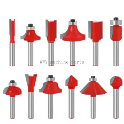 12 Pieces 6 Handle 1/4 Handle 8 Handle Woodworking Milling Cutter Woodworking Knife Set Wooden Box Set Trimming Knife Straight K