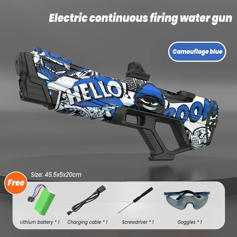 Arma automática elétrica completa do armazenamento da água, grande capacidade, absorção de água da indução, brinquedo da praia, jogo da luta, novo - Image 5