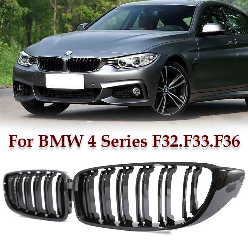 Amortecedor dianteiro rim gloss preto carbono cromo grill m cor grade grill para bmw série 4 gran f32 f33 f36 f80 f82 2013-2020