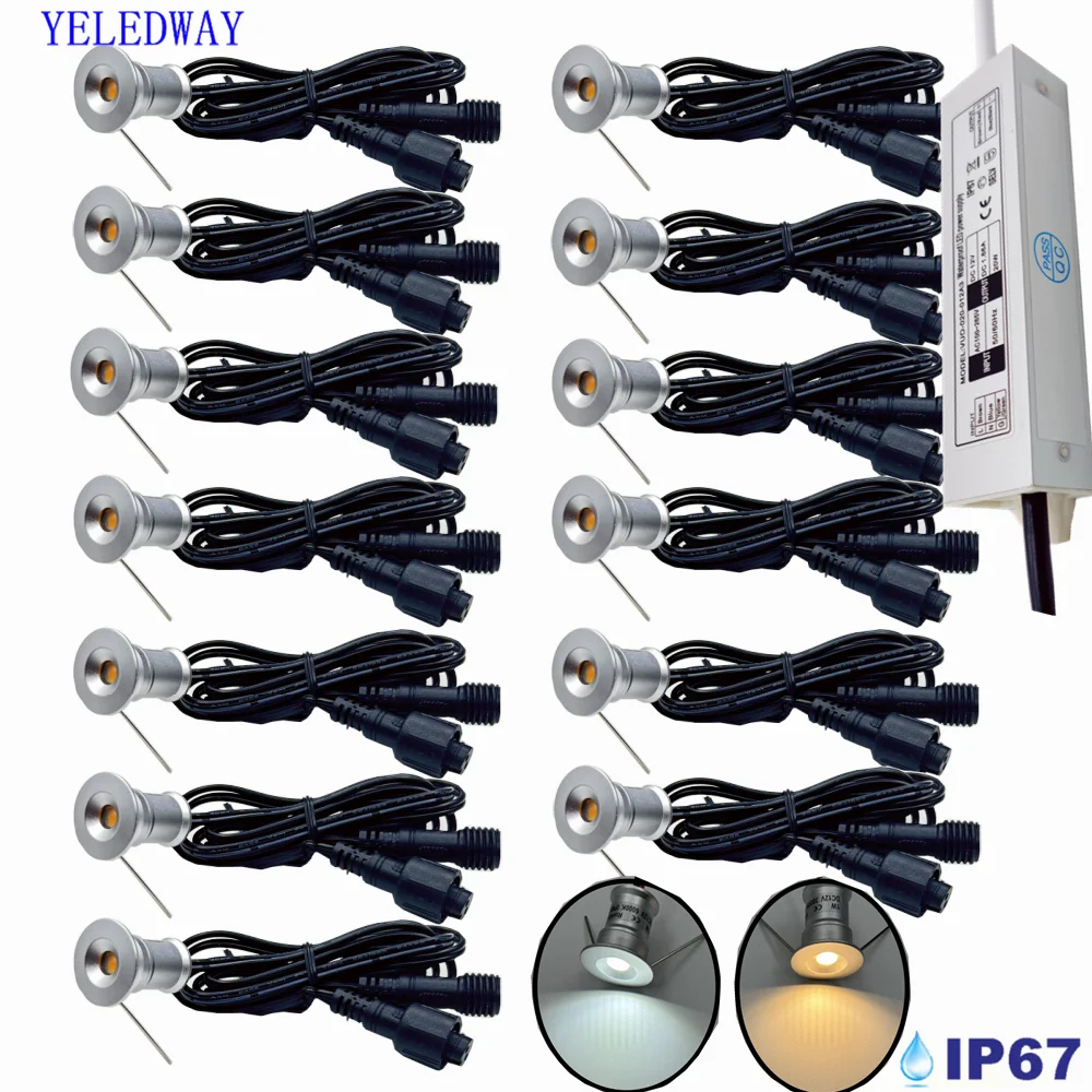 Mini led deck luz ip67 à prova dip67 água 15mm jardim escada lâmpada subterrânea 12v ao ar livre escada luzes da paisagem ac220v 110v
